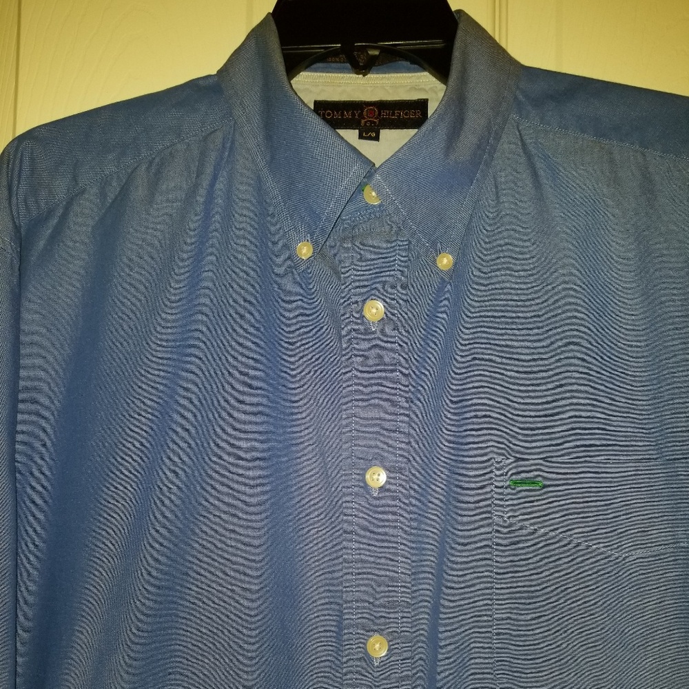 Tommy Hilfiger Solid Blue Golf LS Shirt